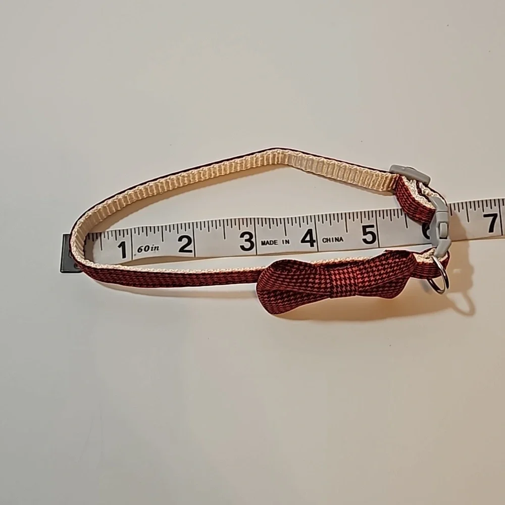 Raccolta Plastica Pet Essential Bow Collar Red Black Houndstooth pattern S-M Pet